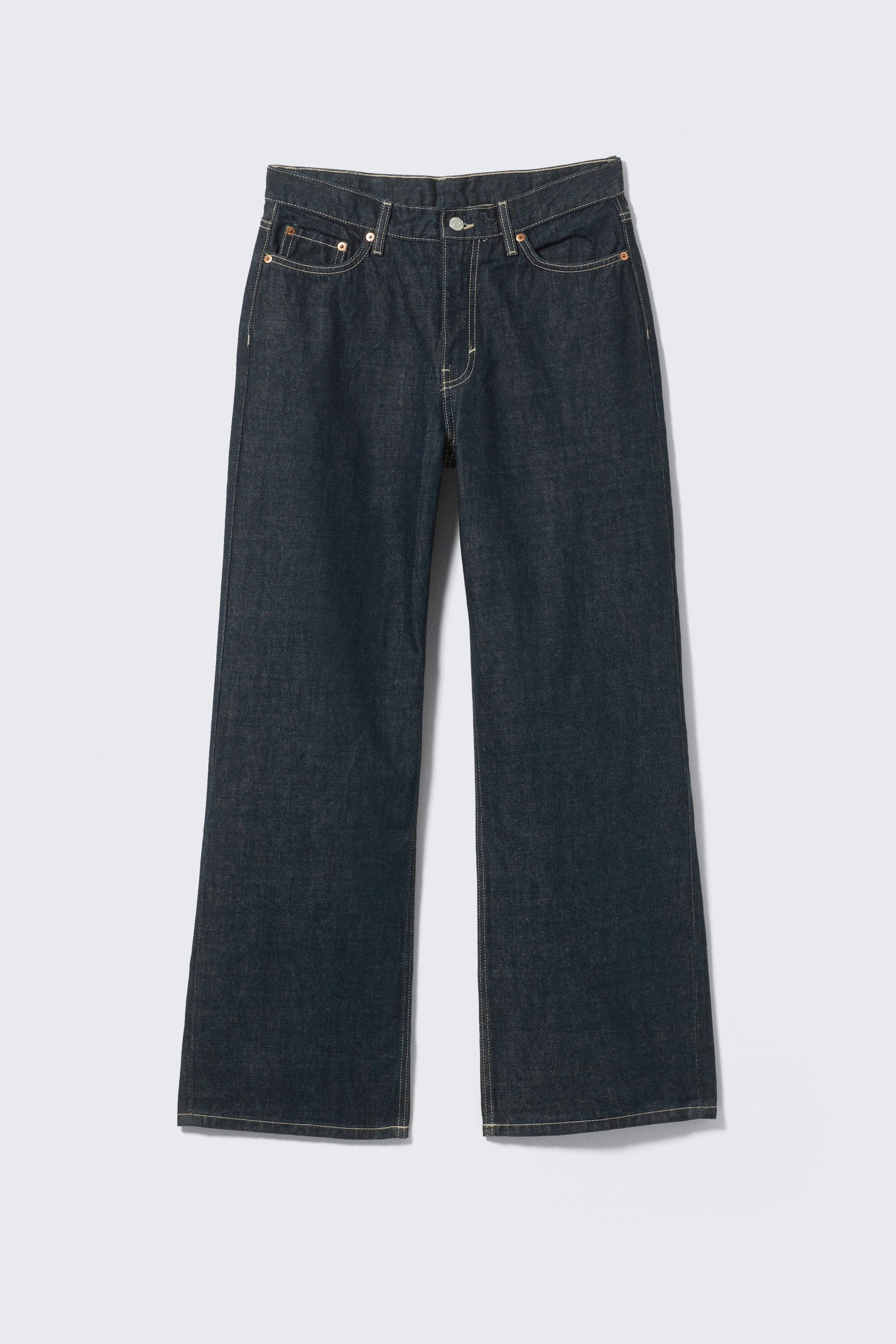 Blue Rinse - Dark Blue - Dynasty Low Rise Loose Wide Leg Jeans - 5