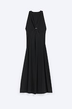 Black - Gathered Maxi Dress - 1