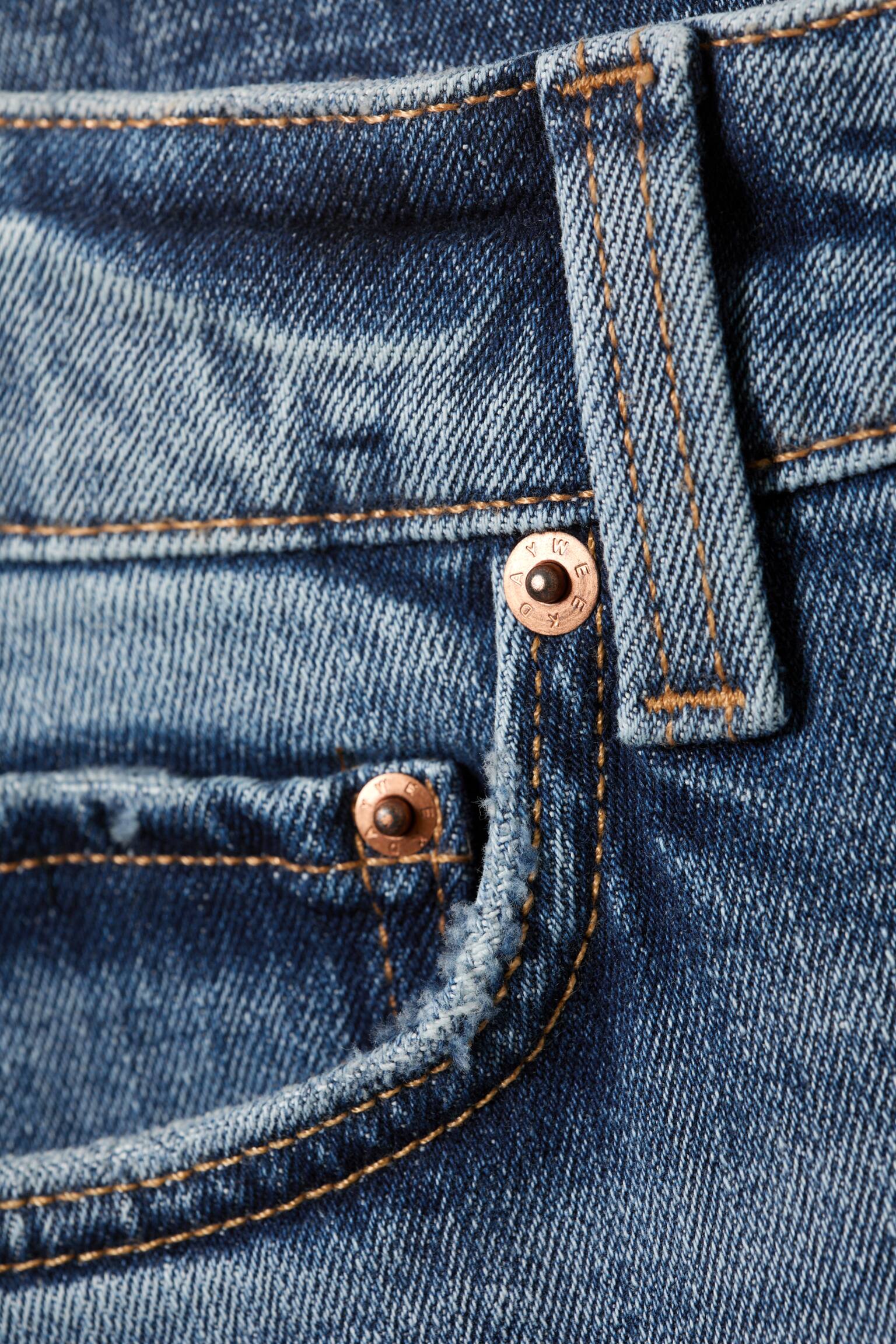 Hour Low Waist Skinny Bootcut Leg Distressed Jeans - Blue Horses - Mellanblå - 3