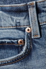 Blue Horses - Bleu moyen - Jean skinny taille basse délavé et déchiré - 6