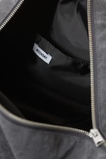 Washed Dark Grey - Washed Cotton Crossbody Bag - 5