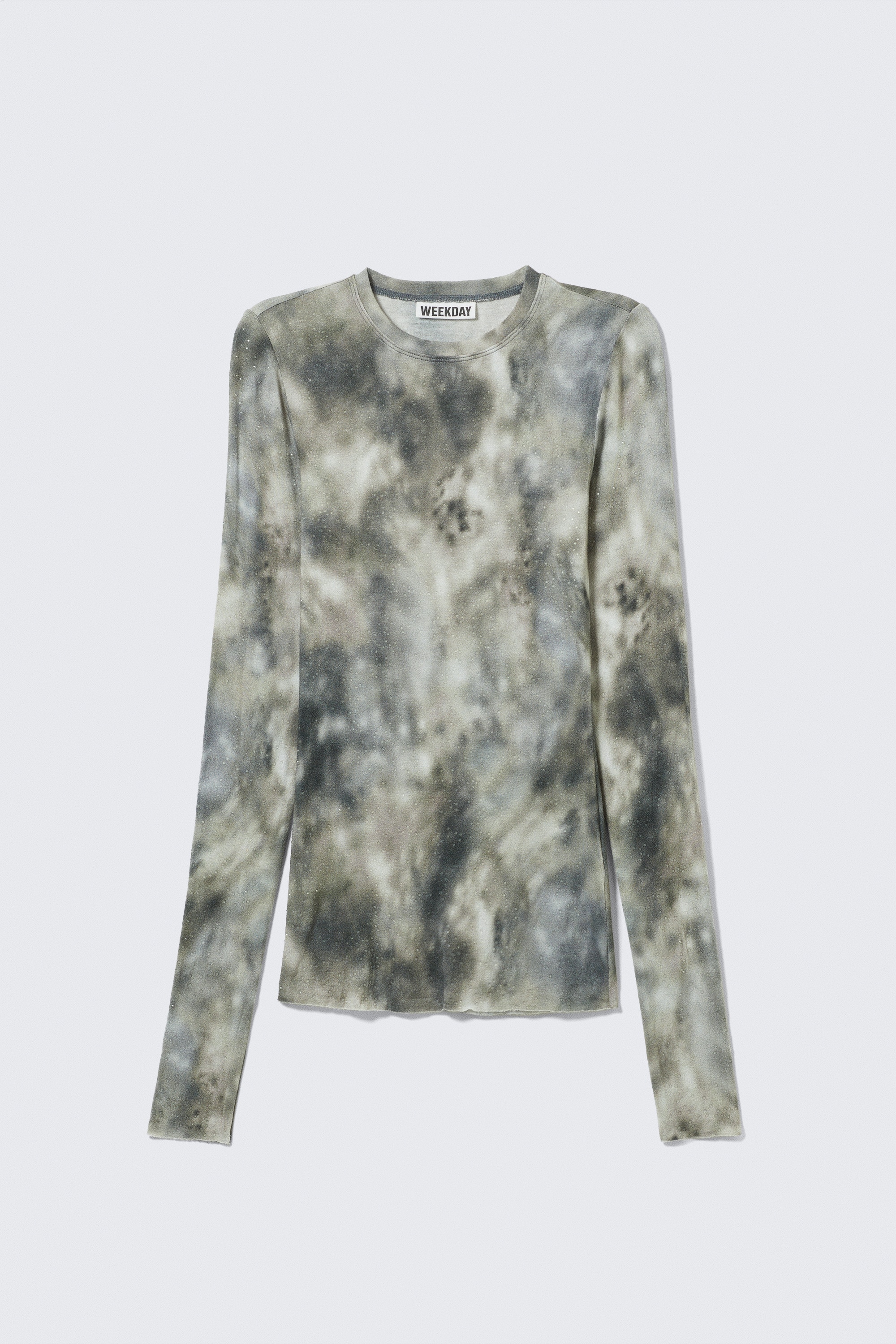 Top con pedrería - Print and Rhinestone/Verde caqui oscuro