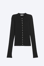 Noir - Cardigan à boutons en perle d’imitation - 3