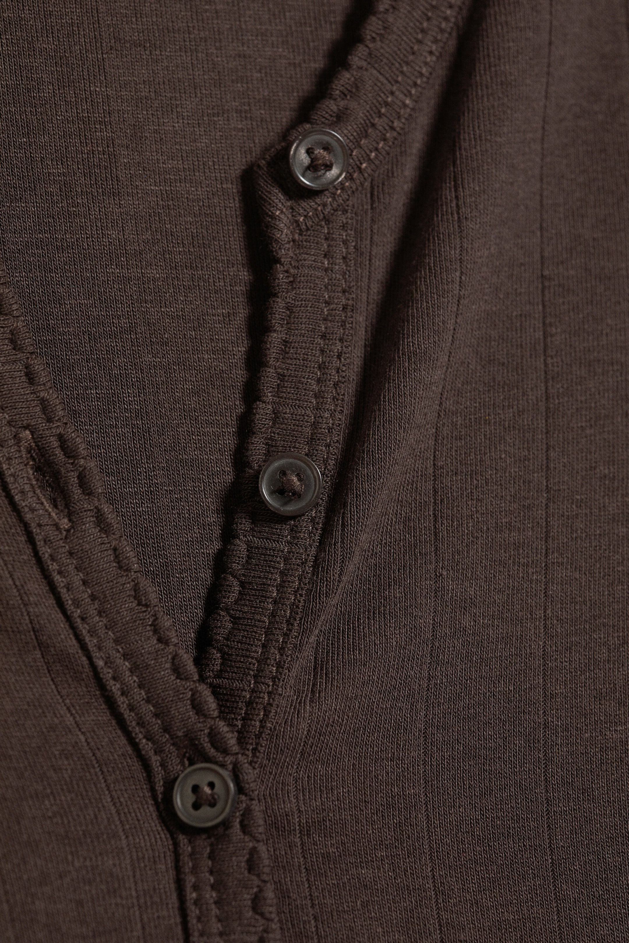 Dark Brown - Ribbed slim fit cardigan - 4