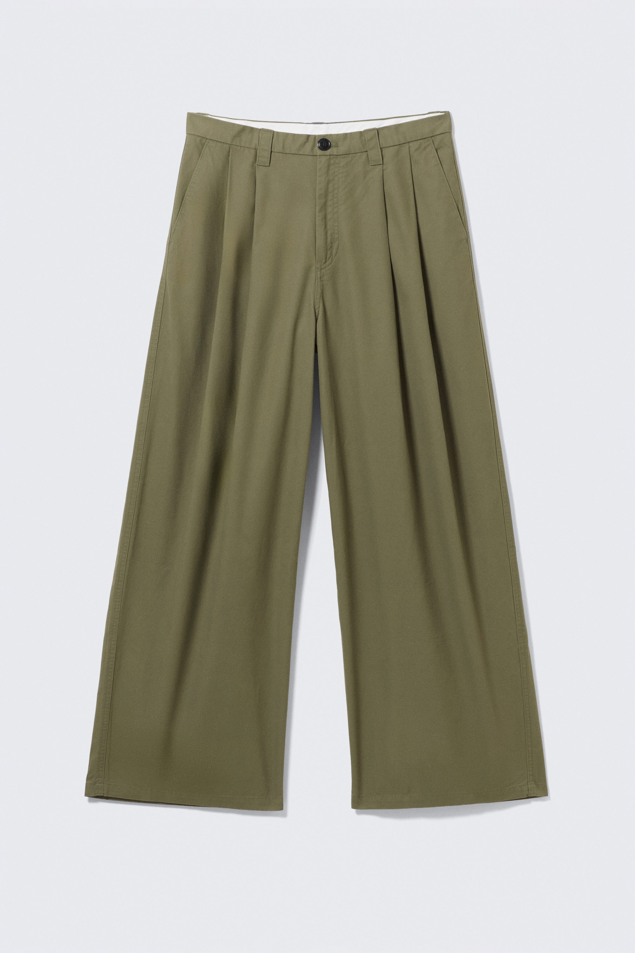 Khaki - Oversized Chinos aus Baumwoll-Twill mit Bundfalten - 5