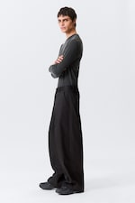 Black - Emil Oversized Chino Trousers - 2