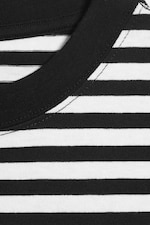 Striped White/Black - Loose Boxy Long-Sleeved T-shirt - 4