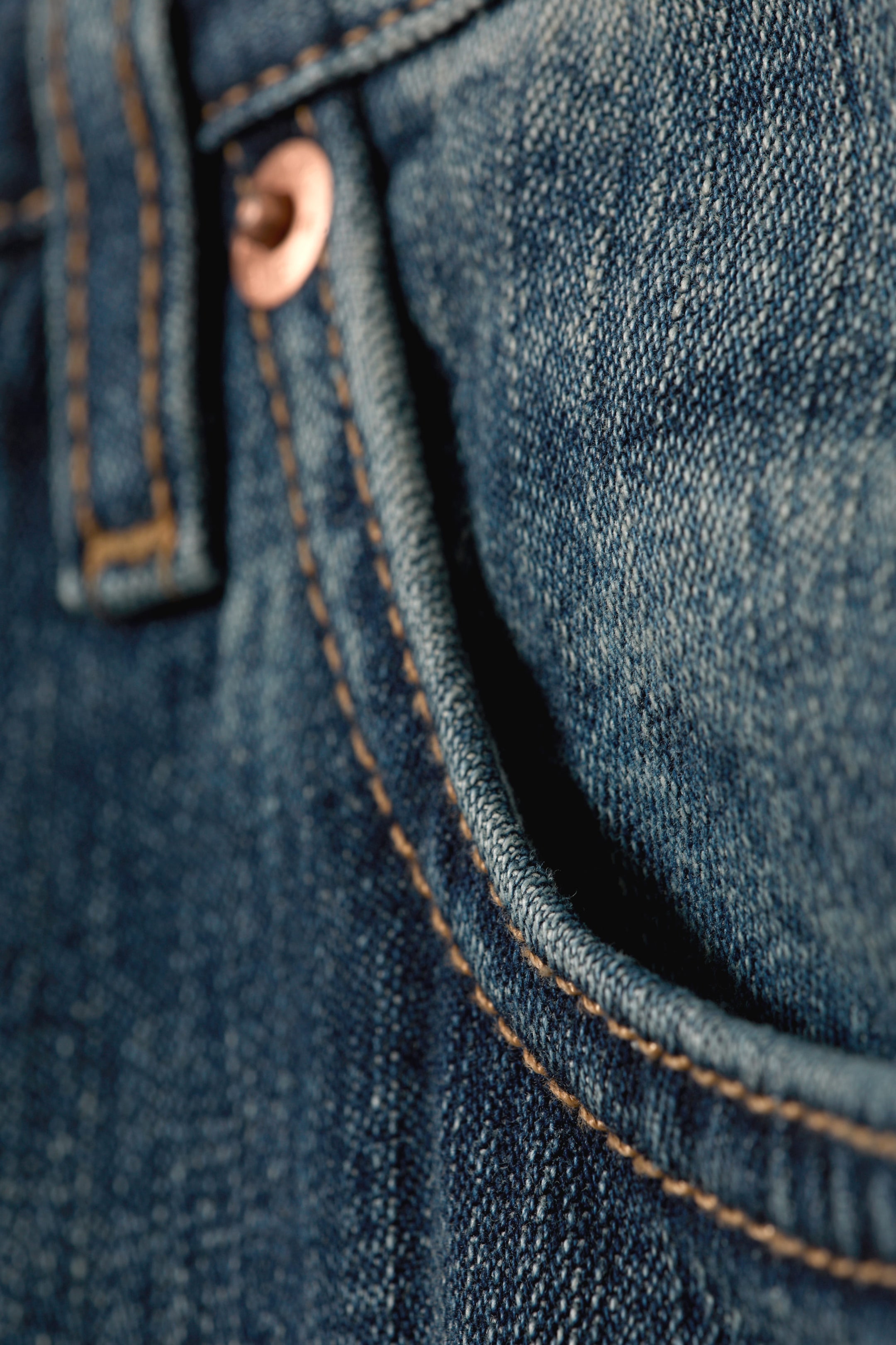 Blue Hymn - Mellanblå - Astro Mid Waist Loose Baggy Leg Unisex Jeans - 8