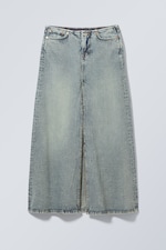 Gevlekt blauw - Anaheim lange denim rok - 0