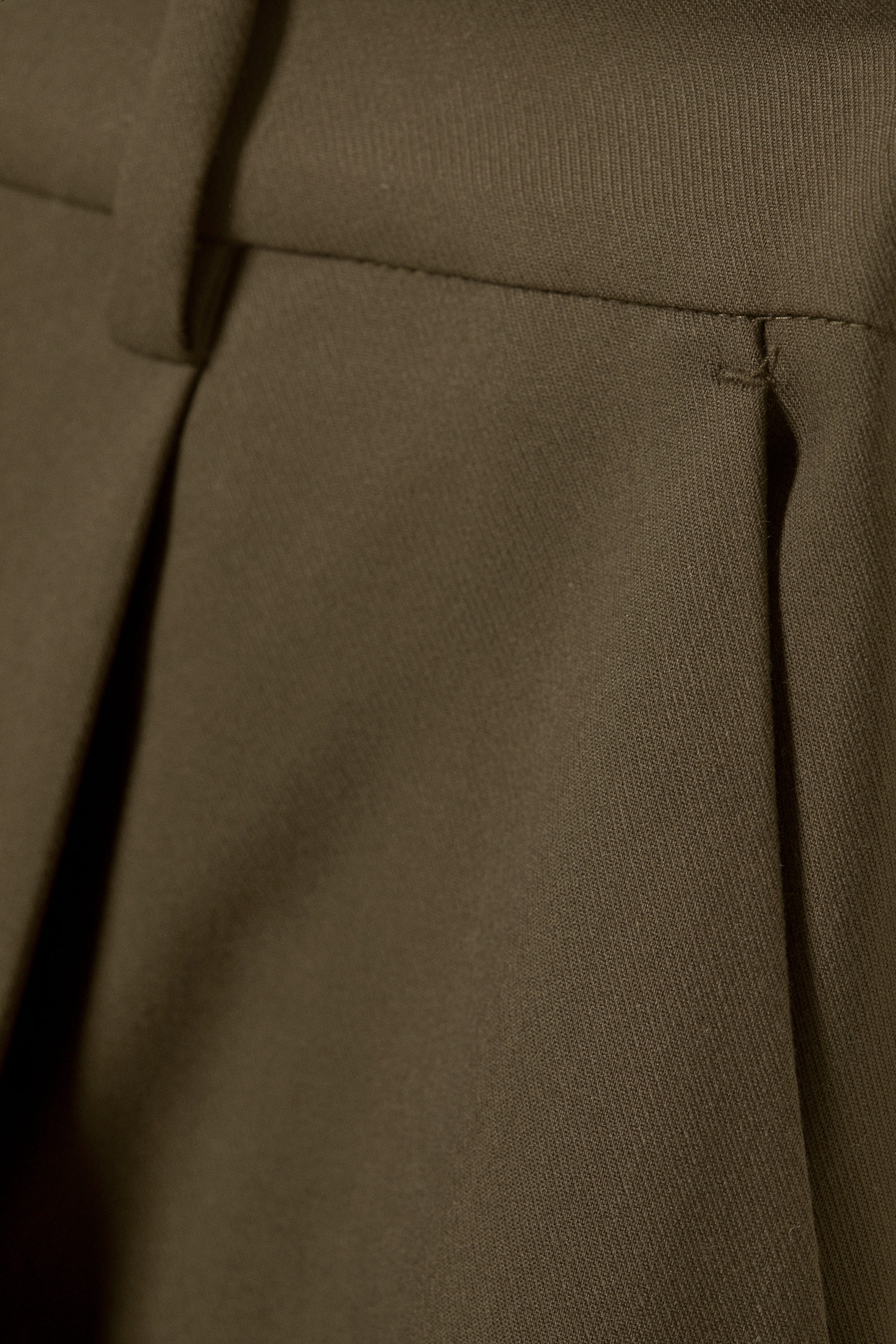 Donker kakigroen - Wijde pantalon met lage taille - 2