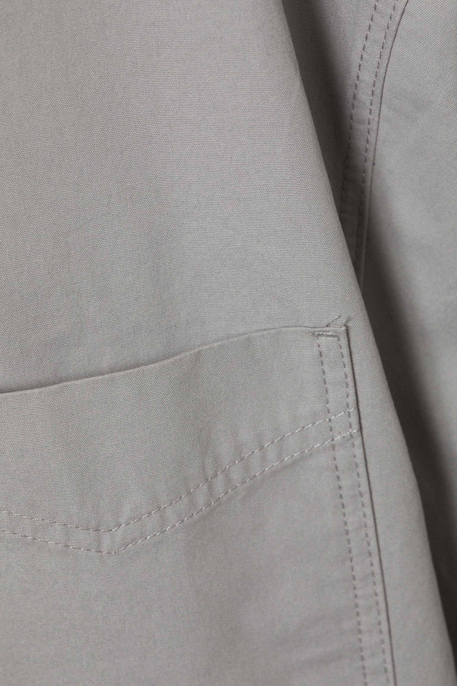 Camisa de manga curta em lona de algodão oversized - Cinzento-claro/Bege - 3