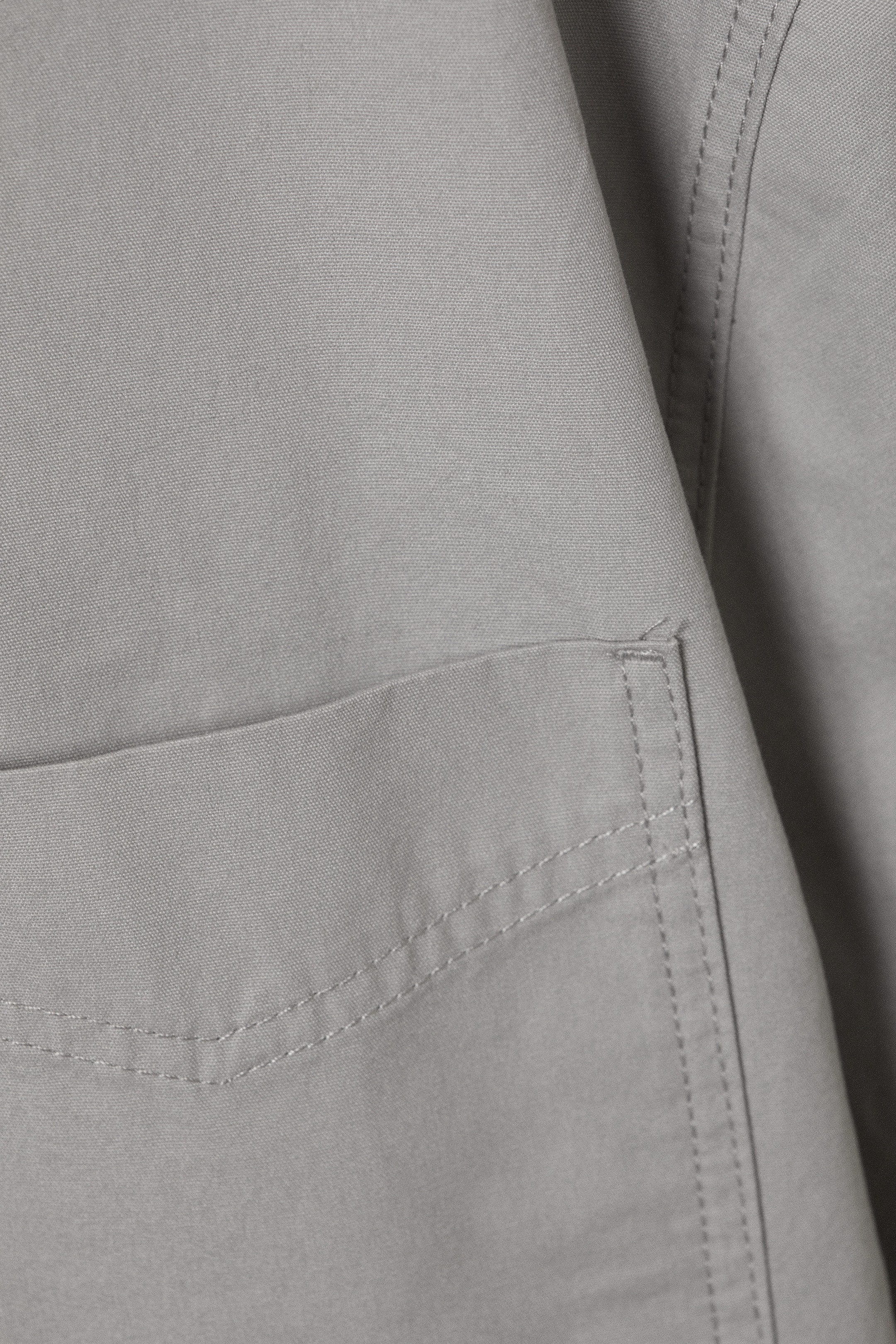 Ljusgrå - Oversized kortärmad skjorta i bomullscanvas - 2