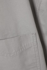 Light Grey - Oversized Cotton Canvas Short-Sleeved Shirt - 1