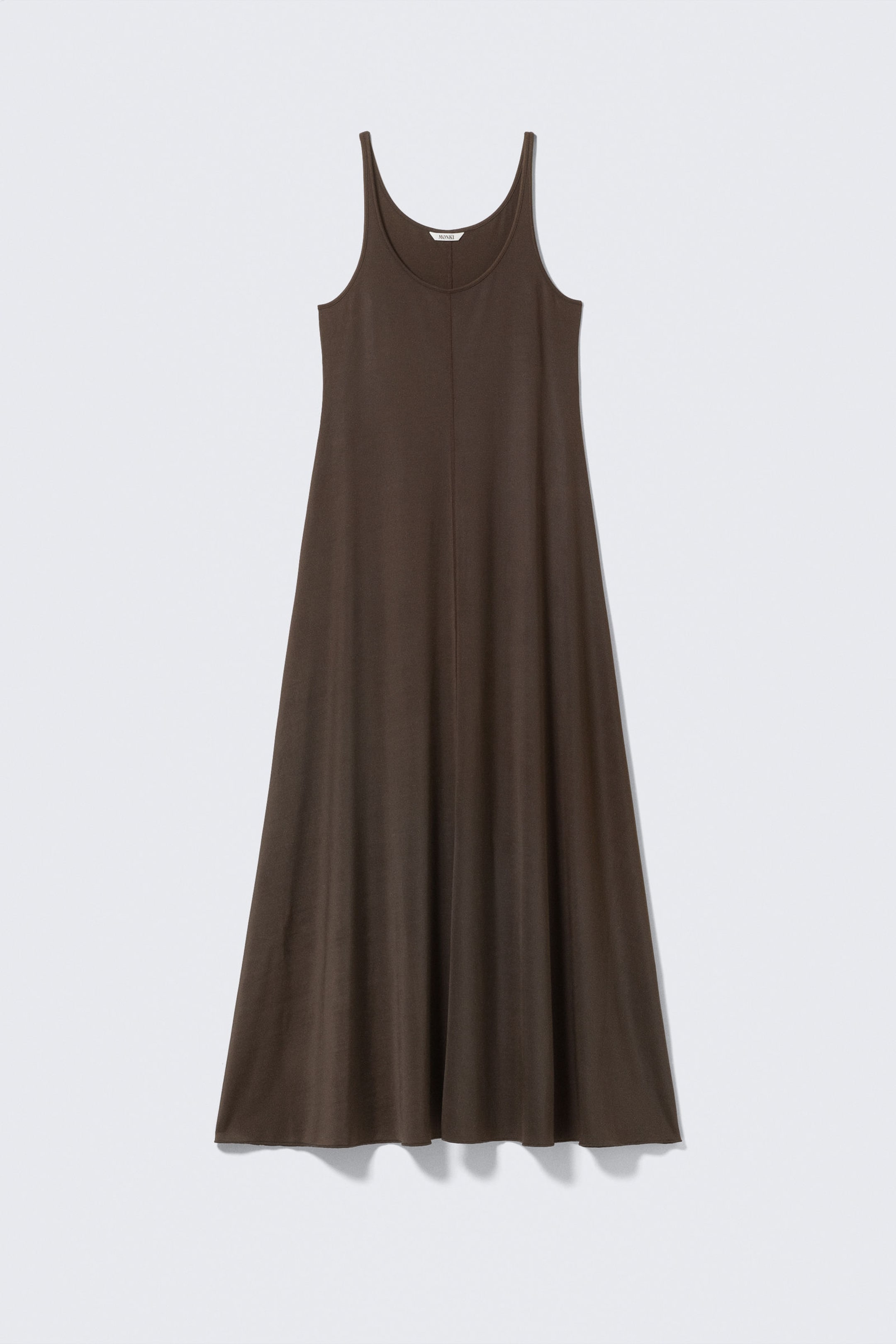 Dark Brown - Sleeveless Tank Maxi Dress - 3