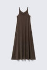 Dark Brown - Sleeveless Tank Maxi Dress - 3
