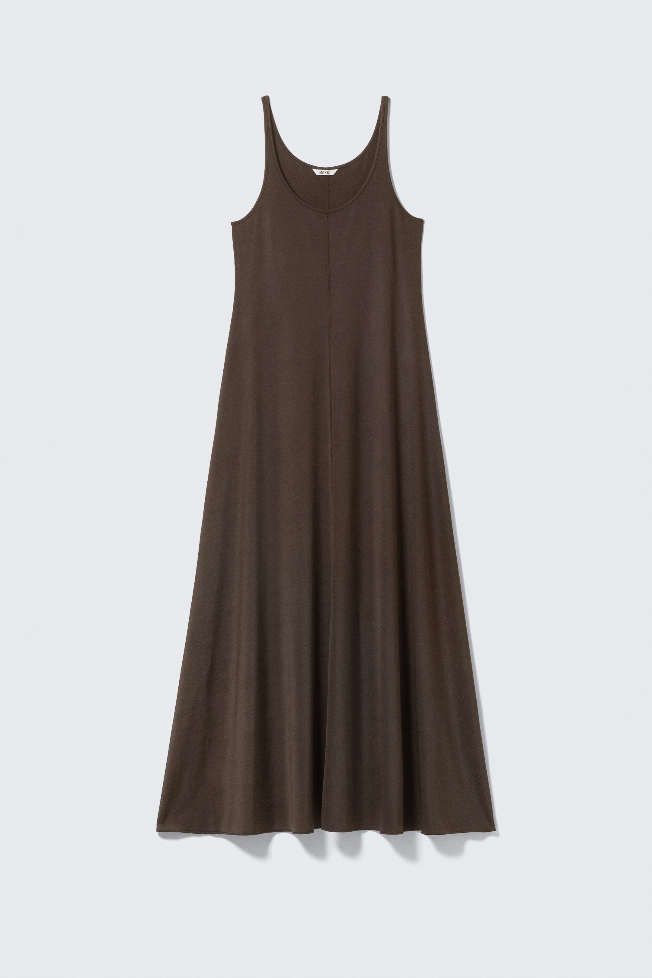 Dark Brown - Sleeveless Tank Maxi Dress - 1