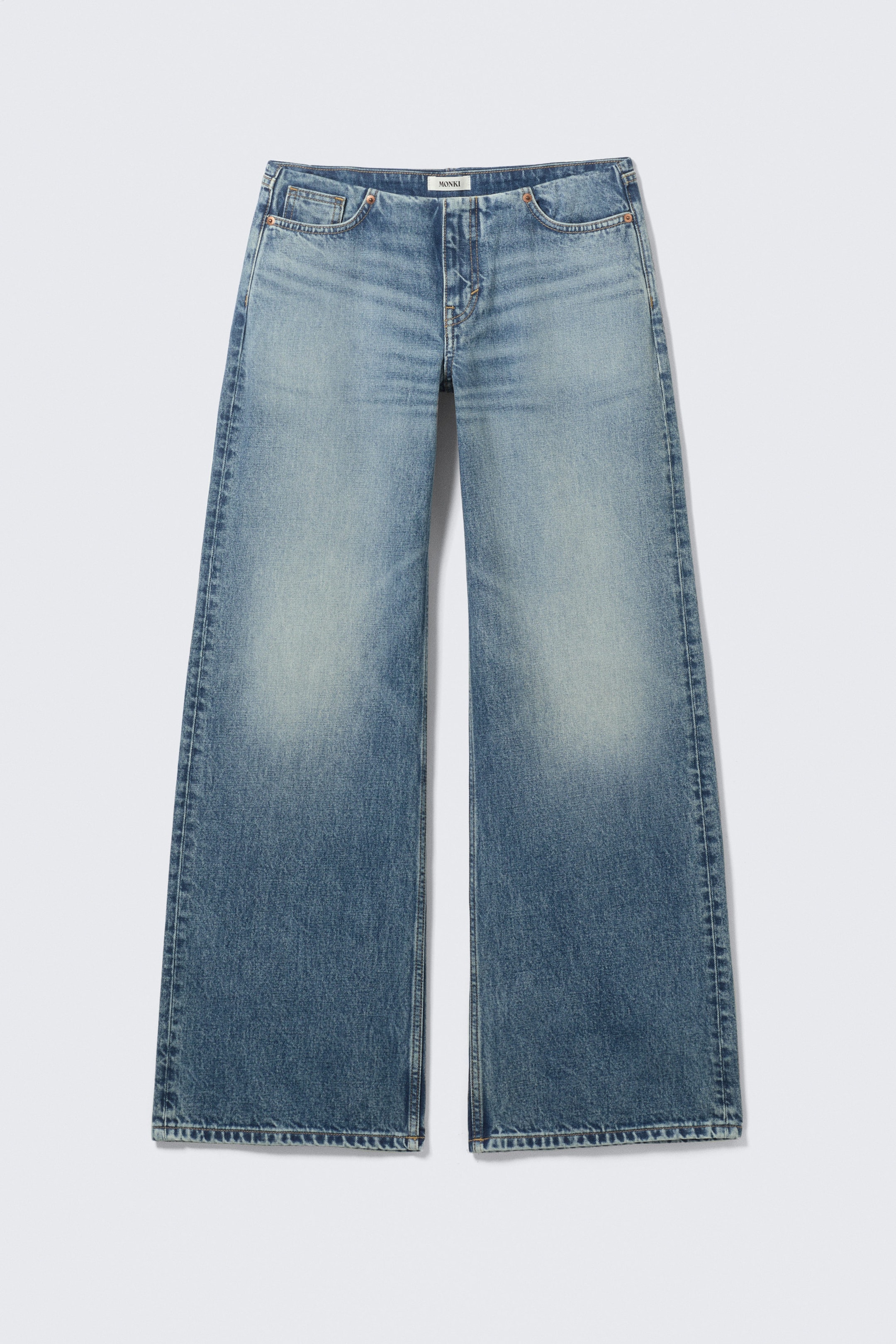 Blue Horses - Medium Blue - Paz Low Rise No-Waistband Wide Leg Jeans - 5