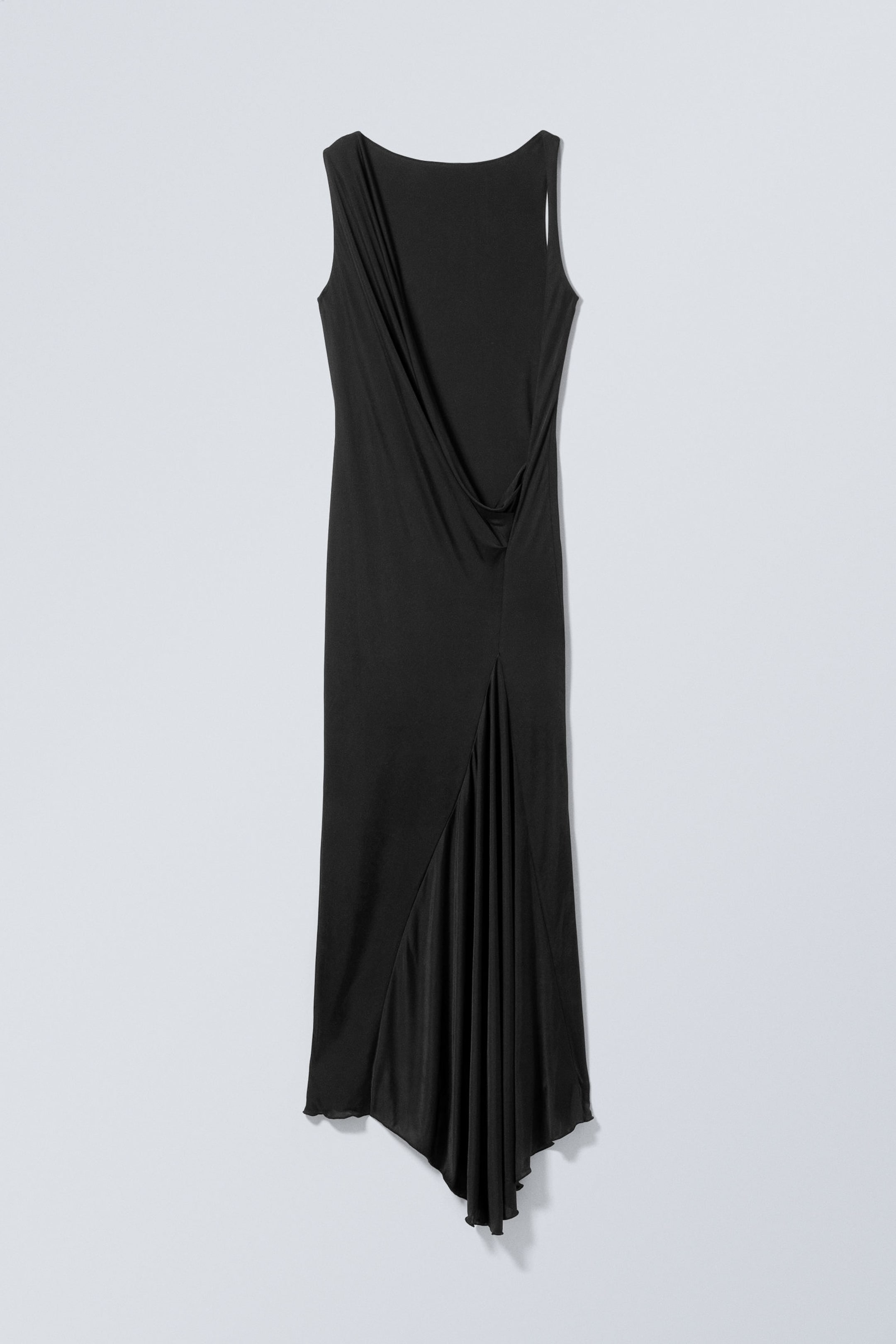 Black - Sleeveless Draped Maxi Dress - 5