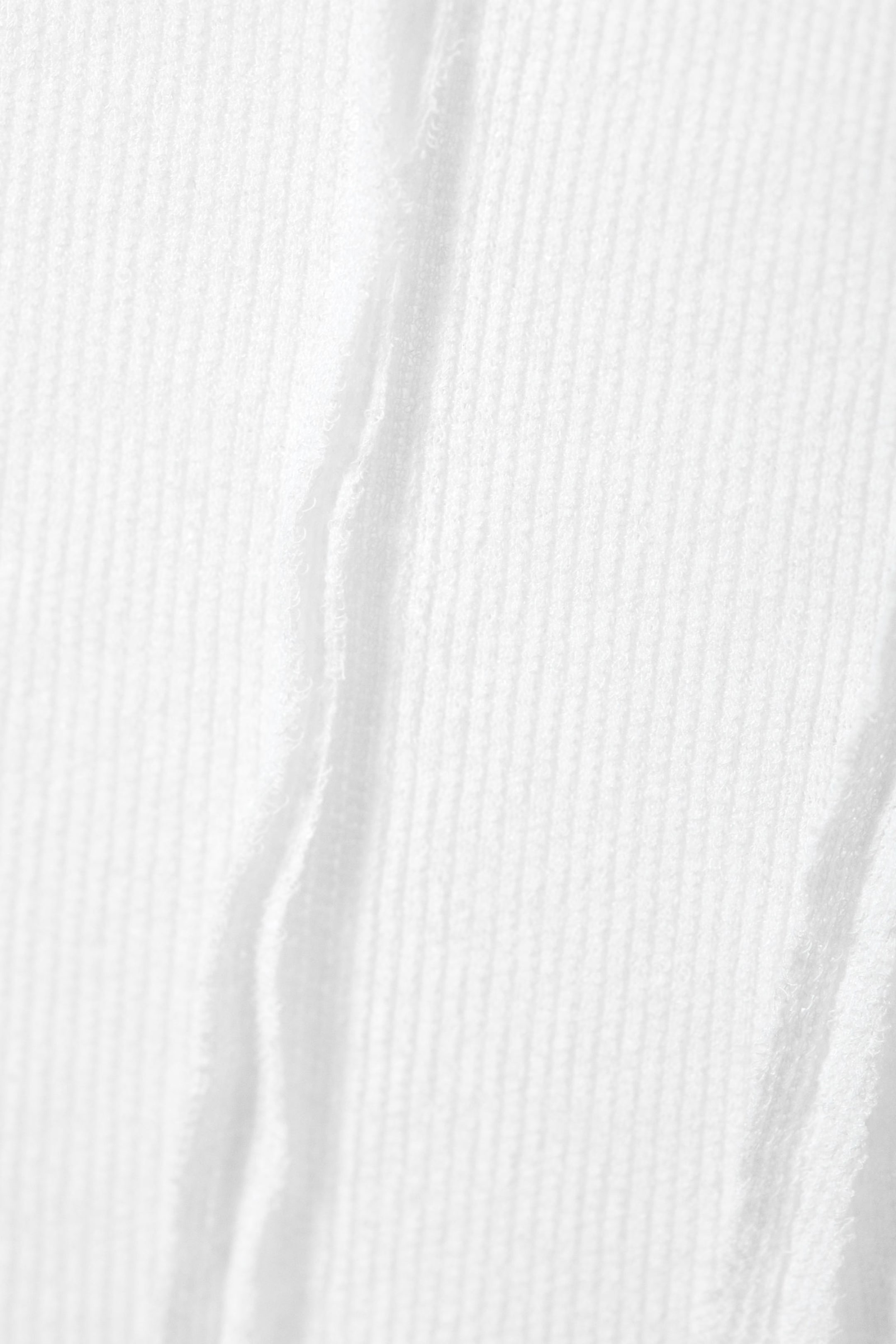 White - Turn Mock Neck Long Sleeve Top - 1