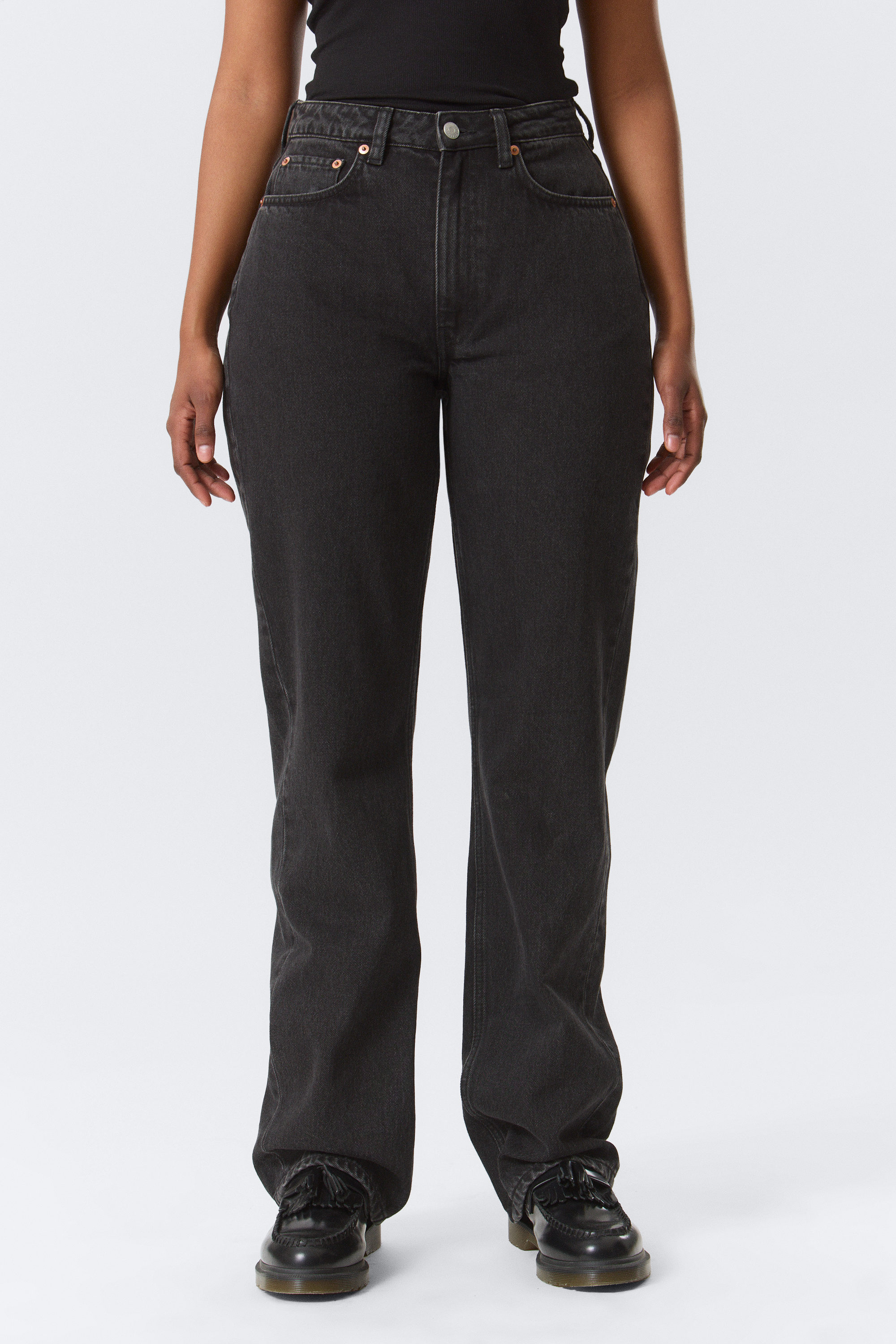 Tuned Black - Black - Resolute Curve High Waisted Regular Straight Jeans - 2