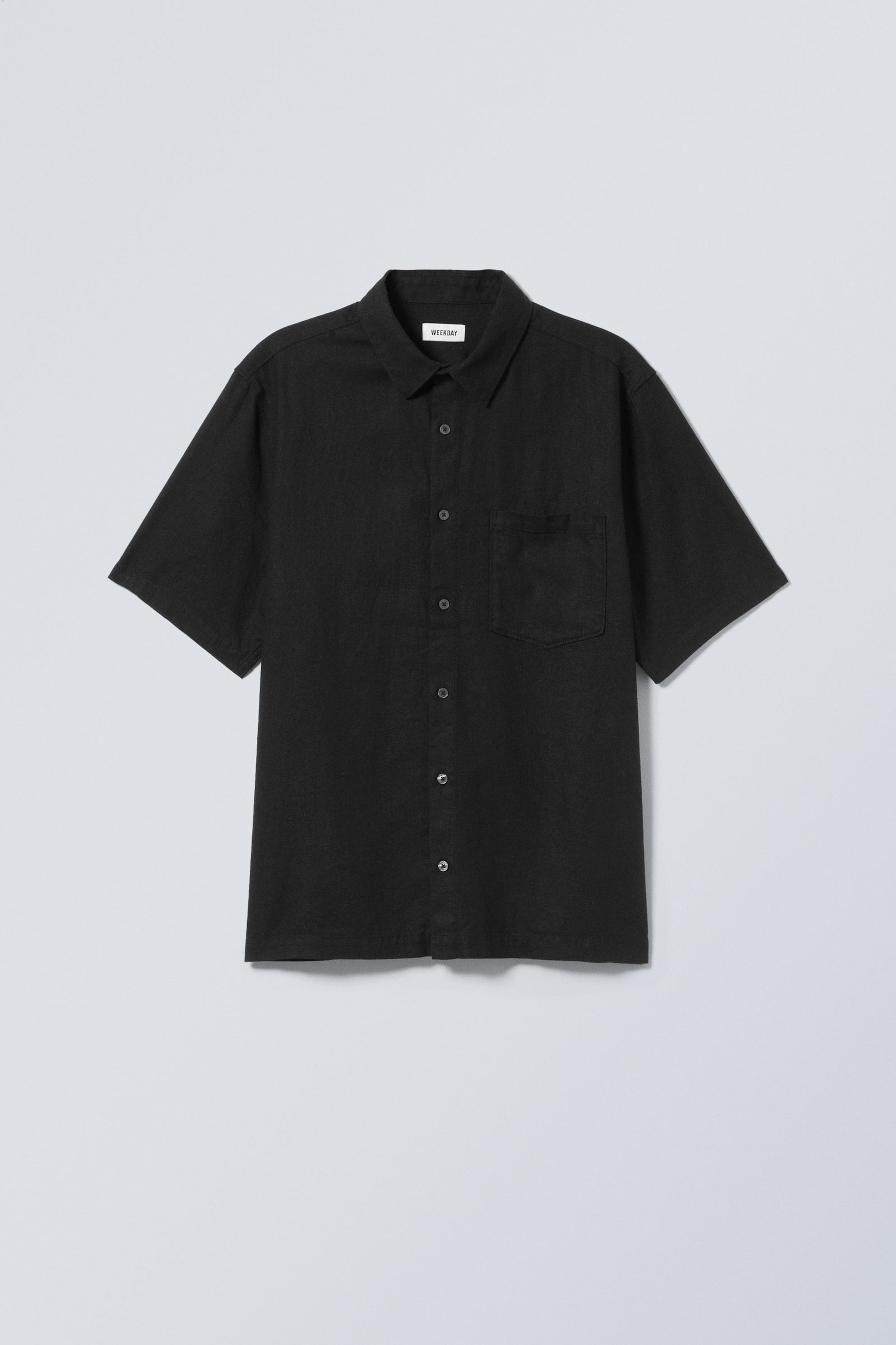 Black - Relaxed Linen Short Sleeve - 1