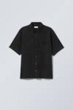 Black - Relaxed Linen Short Sleeve - 0
