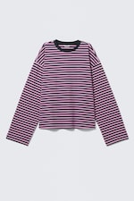 Marineblauw/roze gestreept - Katoenen T-shirt met lange mouwen - 3