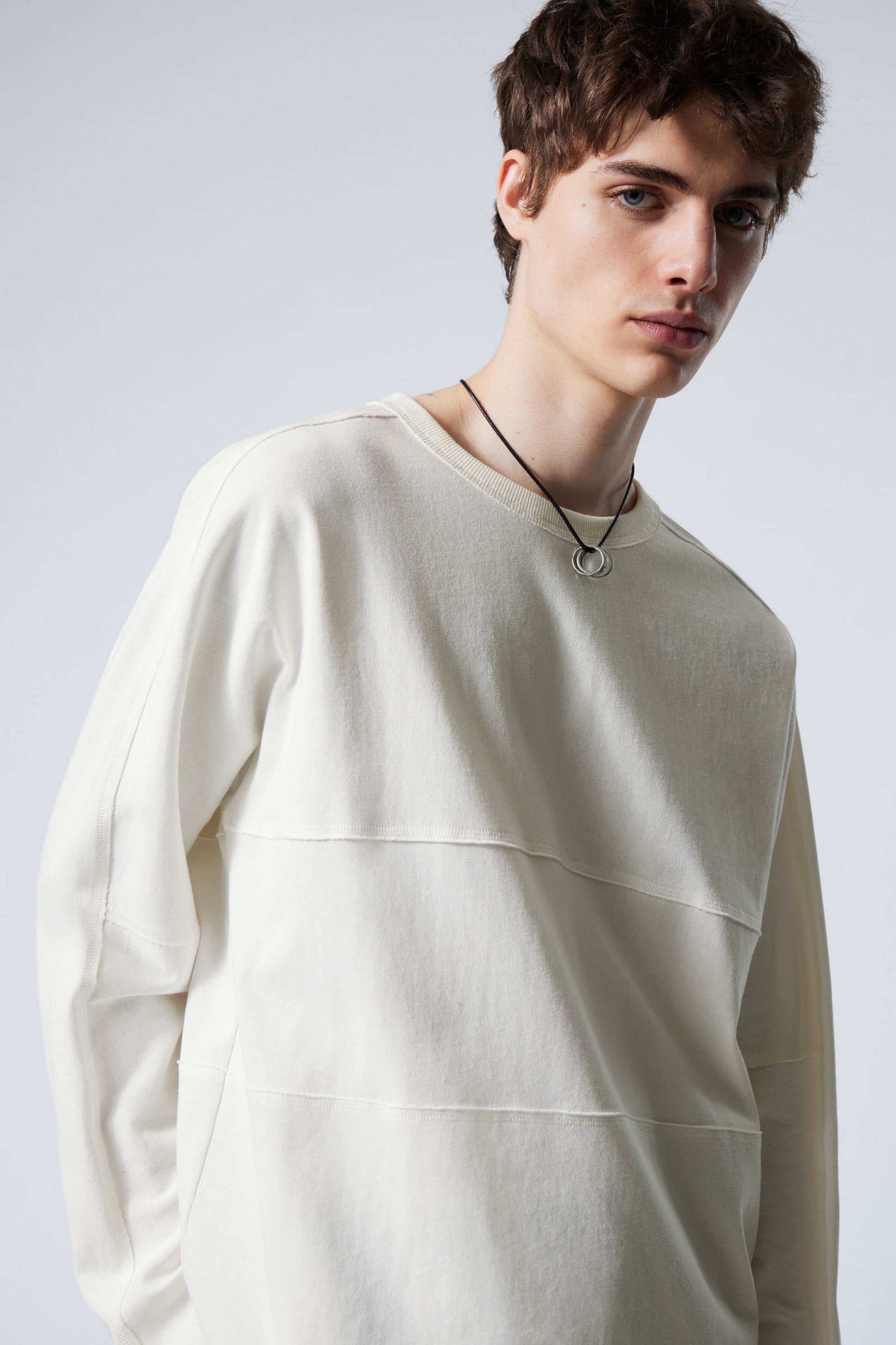 #F4F3E9 - Long-Sleeved Inside-out T-shirt - 1