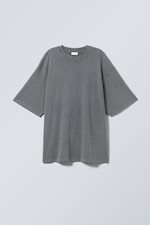 Verwaschenes Taubenblau - Weiches Oversized-T-Shirt - 0