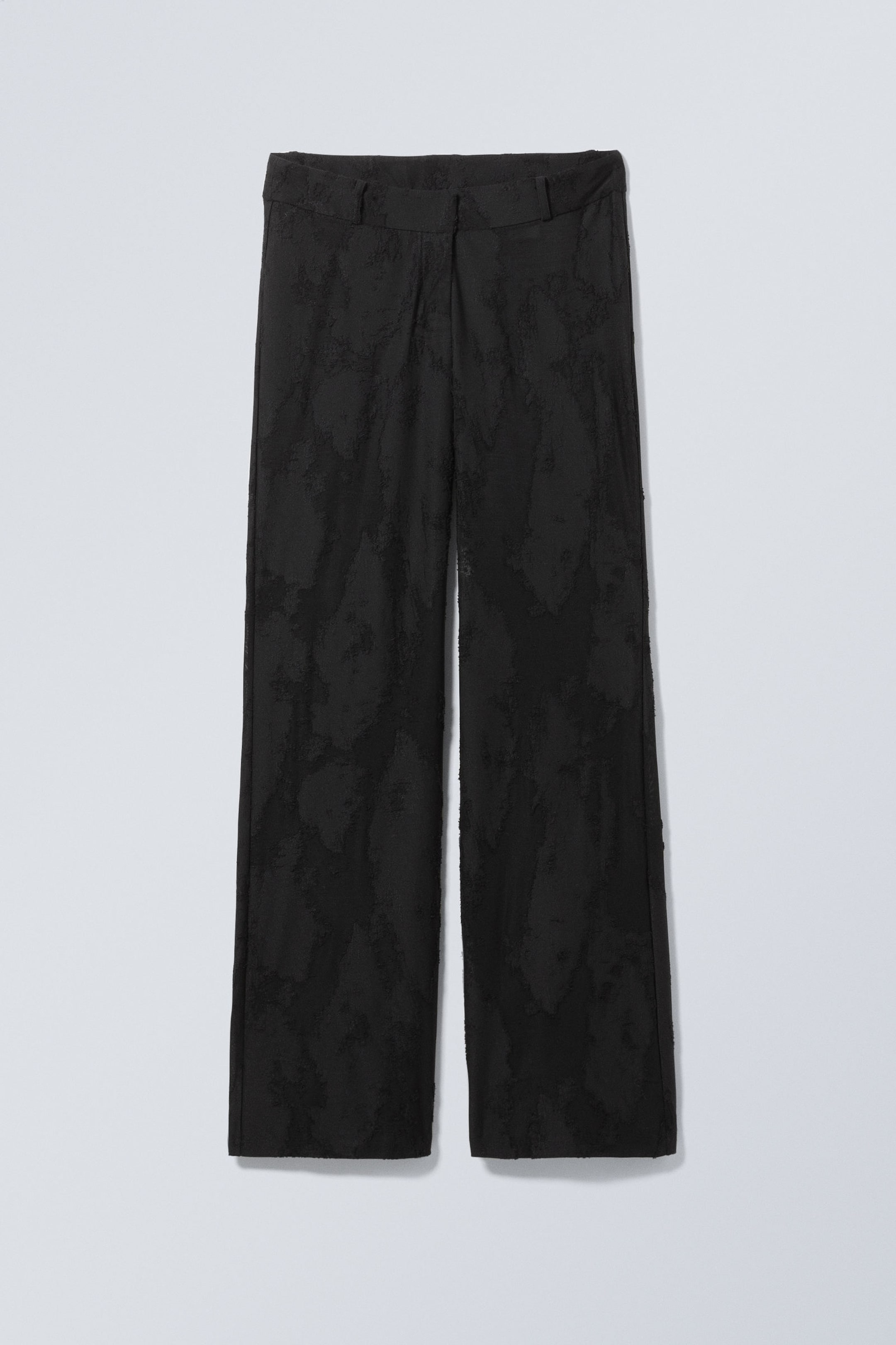 Burnout – Schwarz - Ausgestellte Jacquardhose mit tiefem Bund - 1