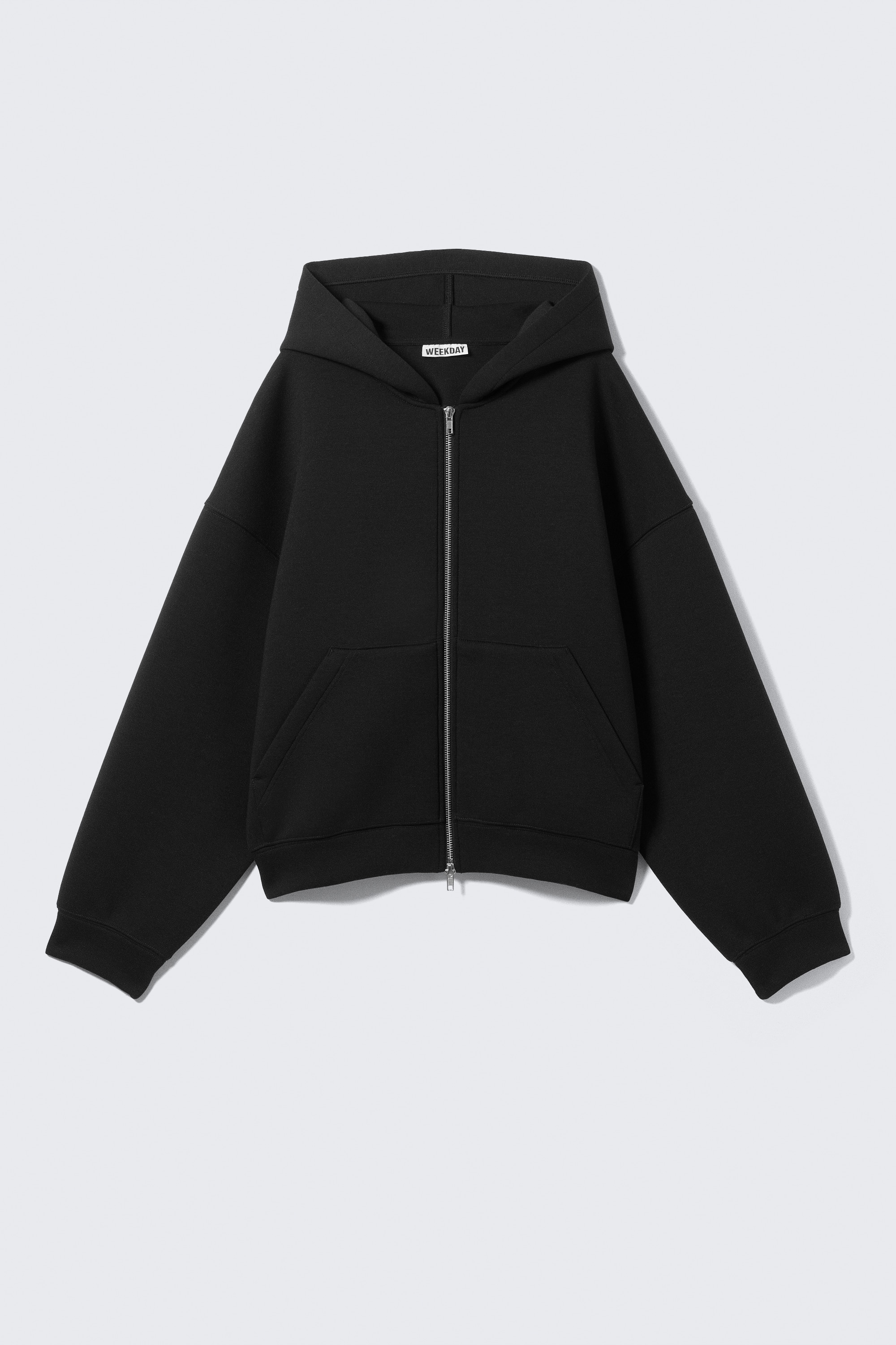 Oversized Scuba Zip-Hoodie - Black/Grey Melange/Dark Brown/Dark Grey