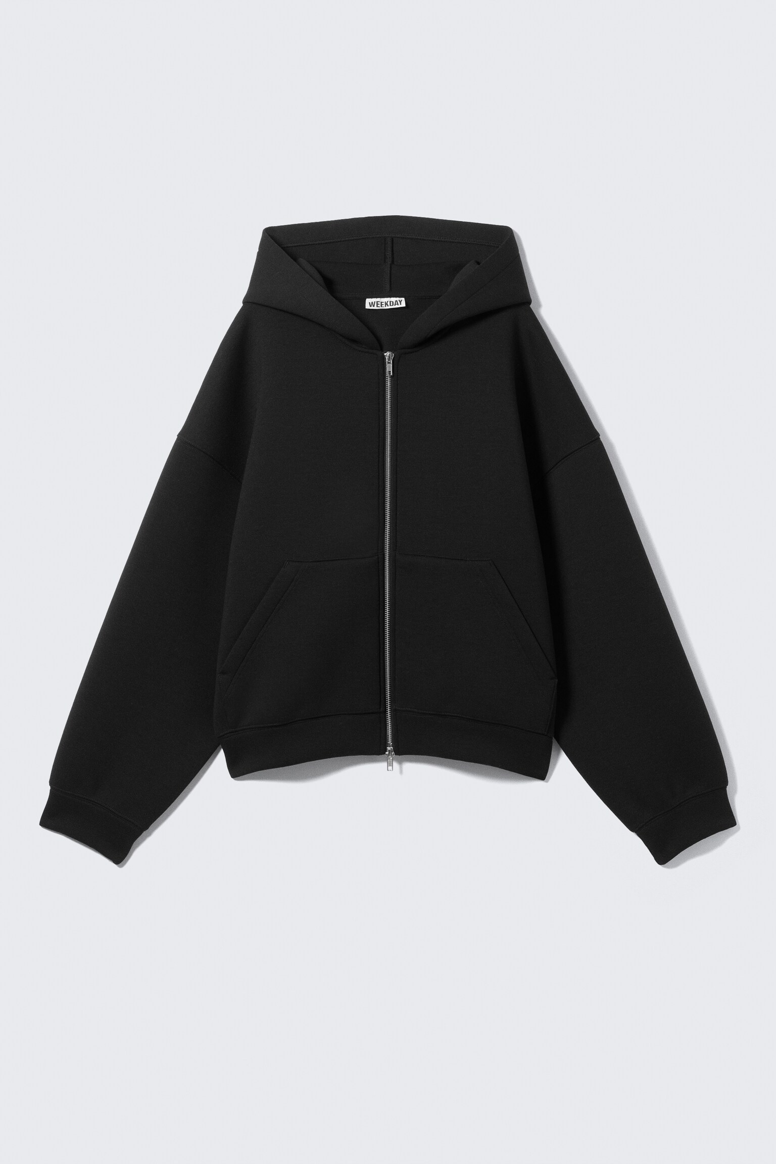 Oversized Scuba Zip-hoodie - Svart/Mörkgrå/Gråmelerad - 2