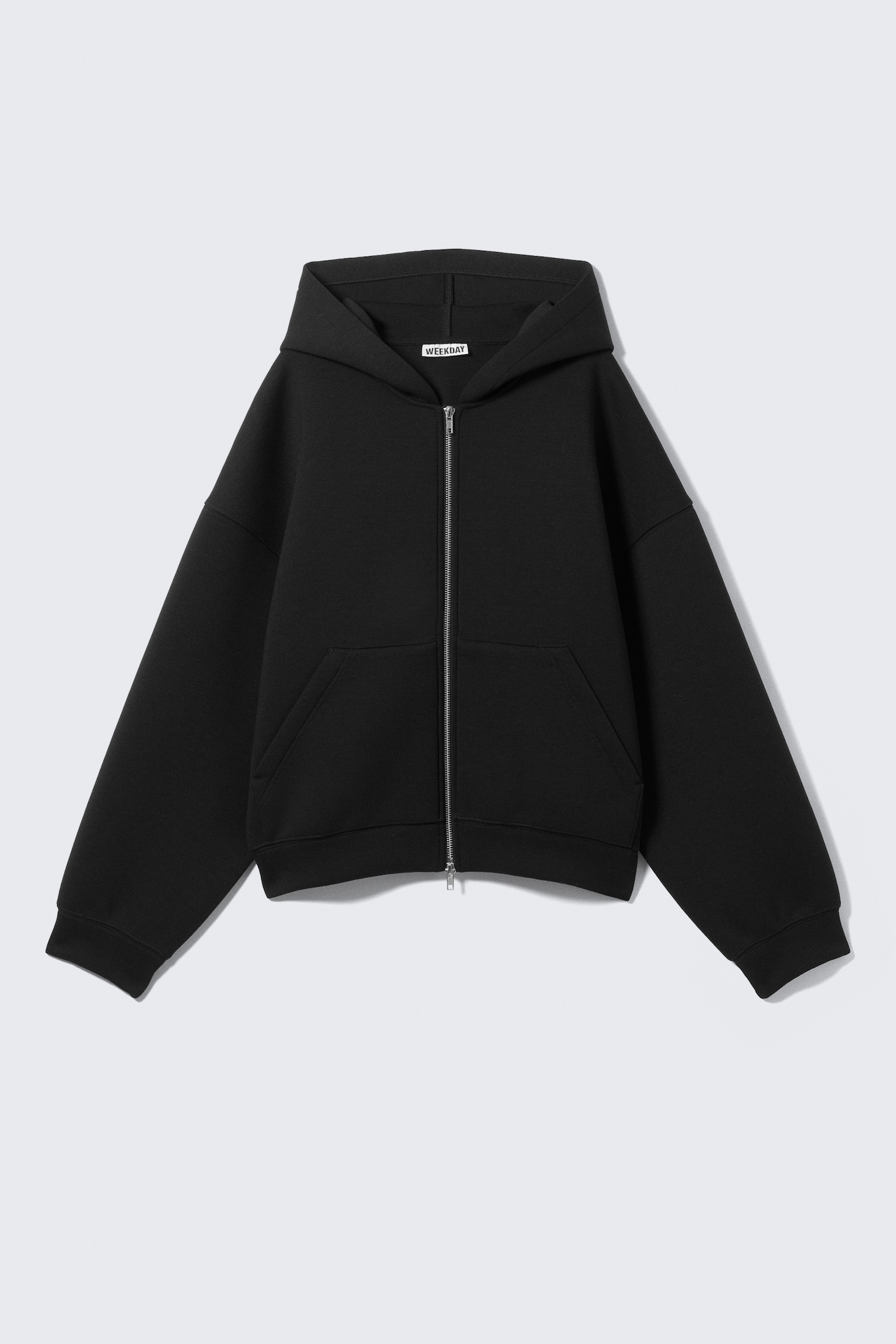 Oversized Scuba Zip-Hoodie - Black/Grey Melange/Dark Grey/Dark Brown - 2