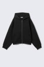 Black - Oversized Scuba Zip-Hoodie - 3