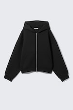 Schwarz - Oversized Scuba-Zip-Hoodie - 5