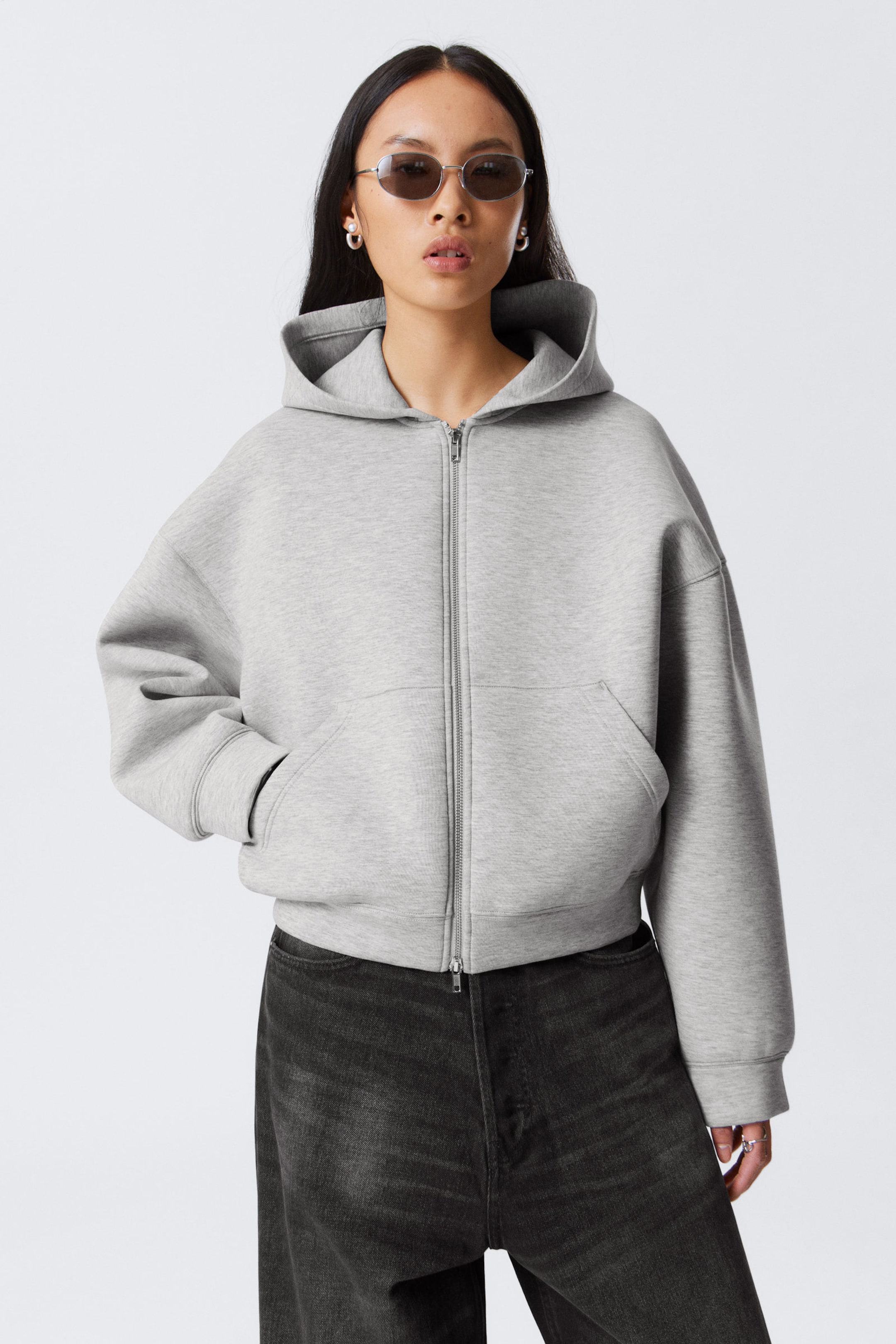 #AFAFAF - Oversized Scuba Zip-Hoodie - 1