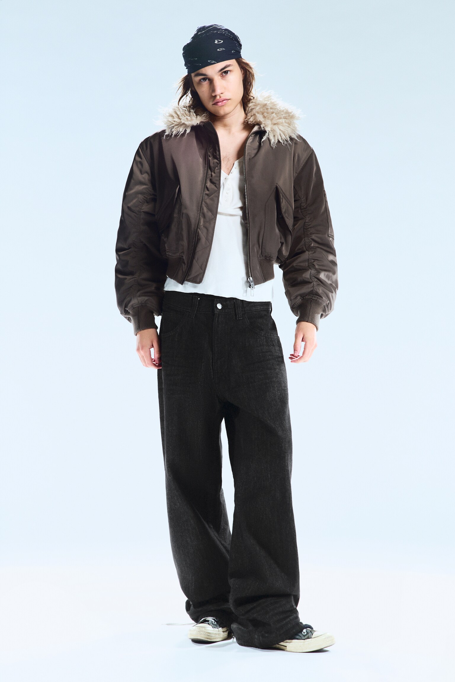 Looser Regular Waist Loose Straight Jeans - Extra Black Rinse/Niebieski - 1