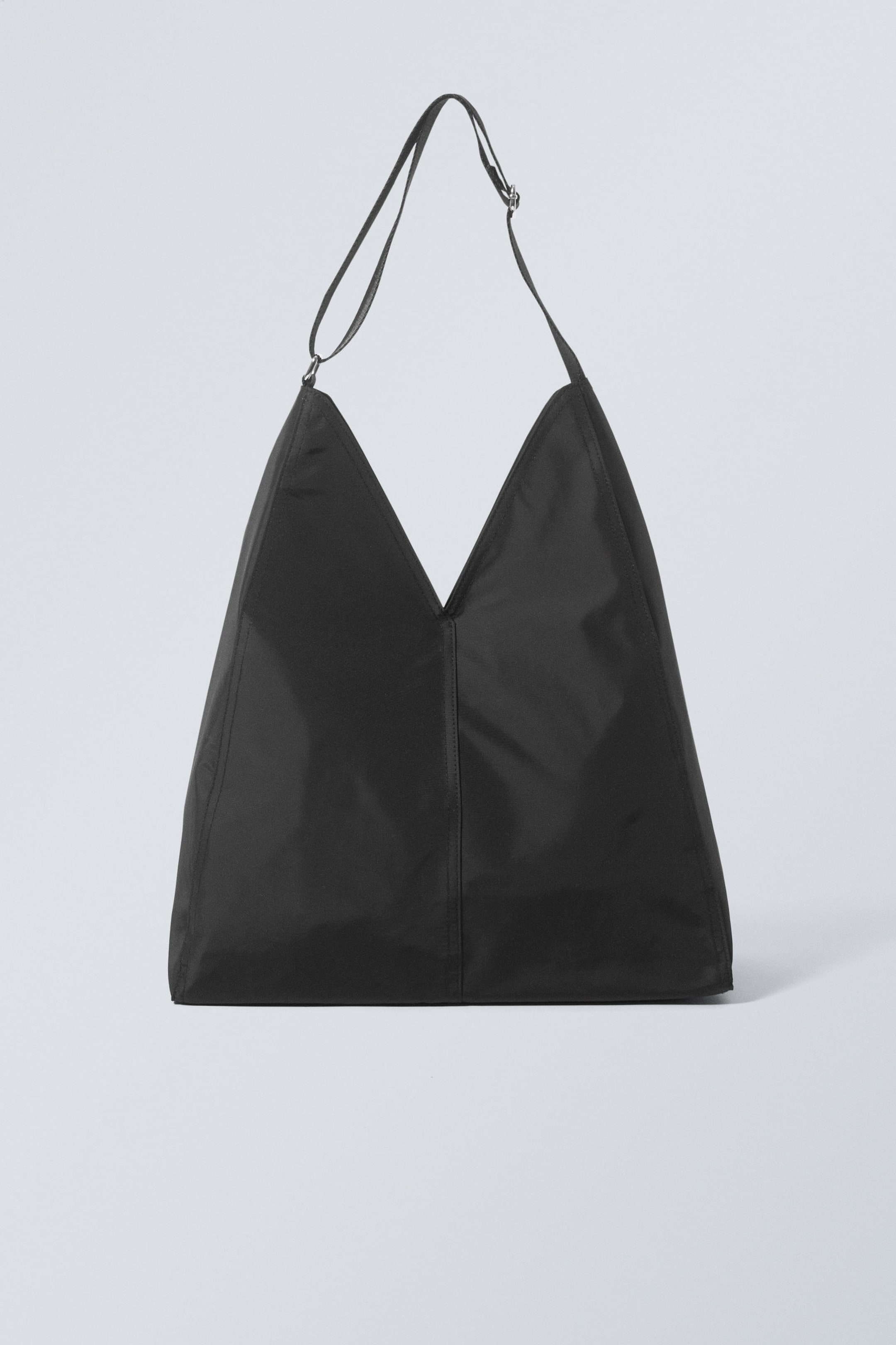Schwarz - V-förmige Schultertasche aus Nylon - 0