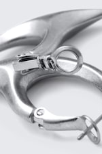 Silver - Claw Hoop Earrings - 2