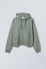 Dusty Grey - Boxy Midweight Zip Hoodie - 0