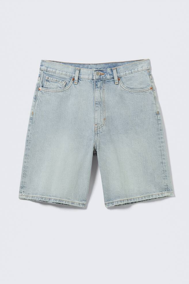 Galaxy Mid Rise Loose Denim Shorts - Dream Blue - Light Blue/Blue Horses - Medium Blue - 1