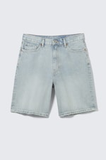 Dream Blue - Light Blue - Galaxy Mid Rise Loose Denim Shorts - 4