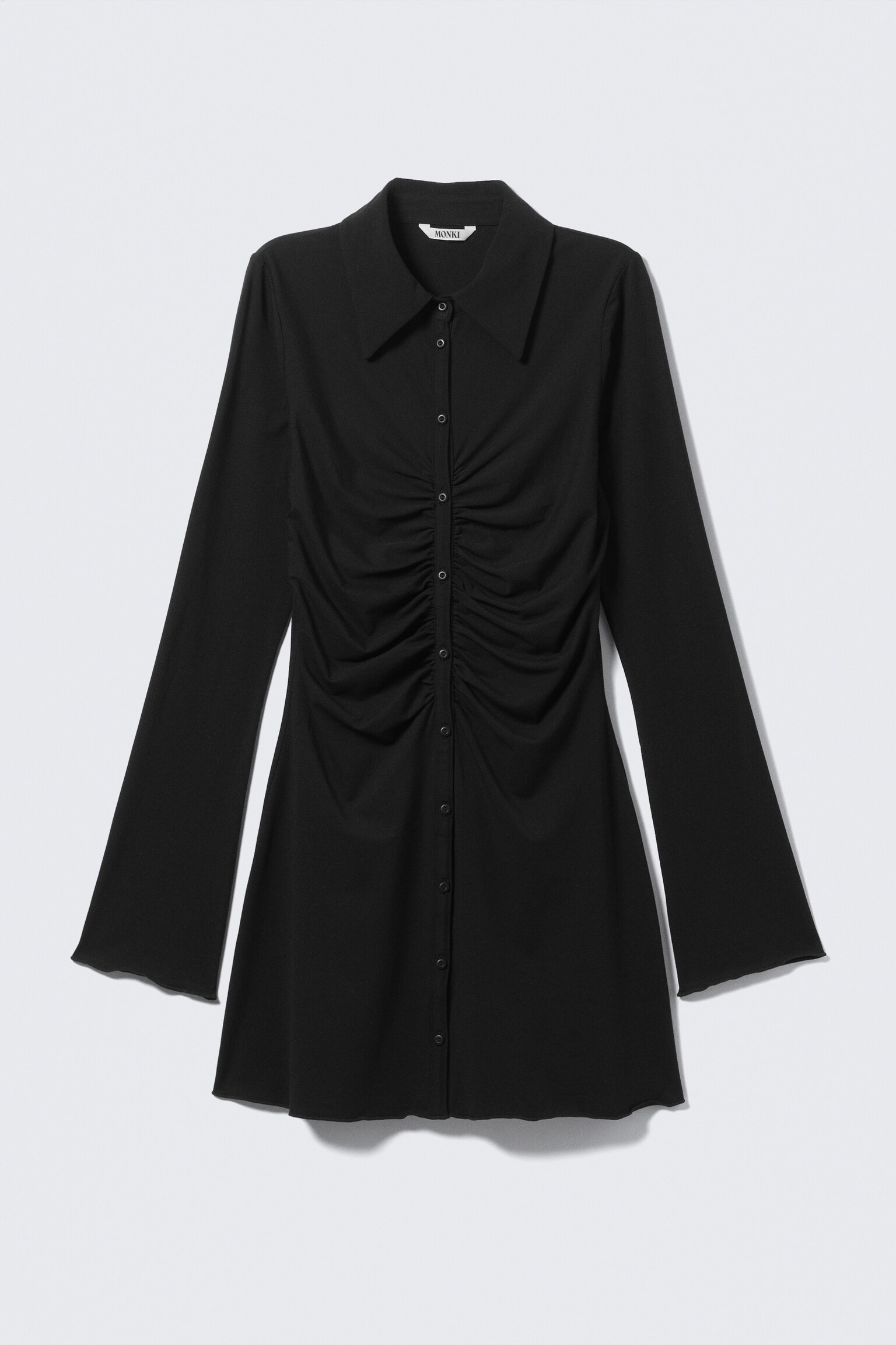Long-sleeve Dress - Black/Dusty Blue - 2