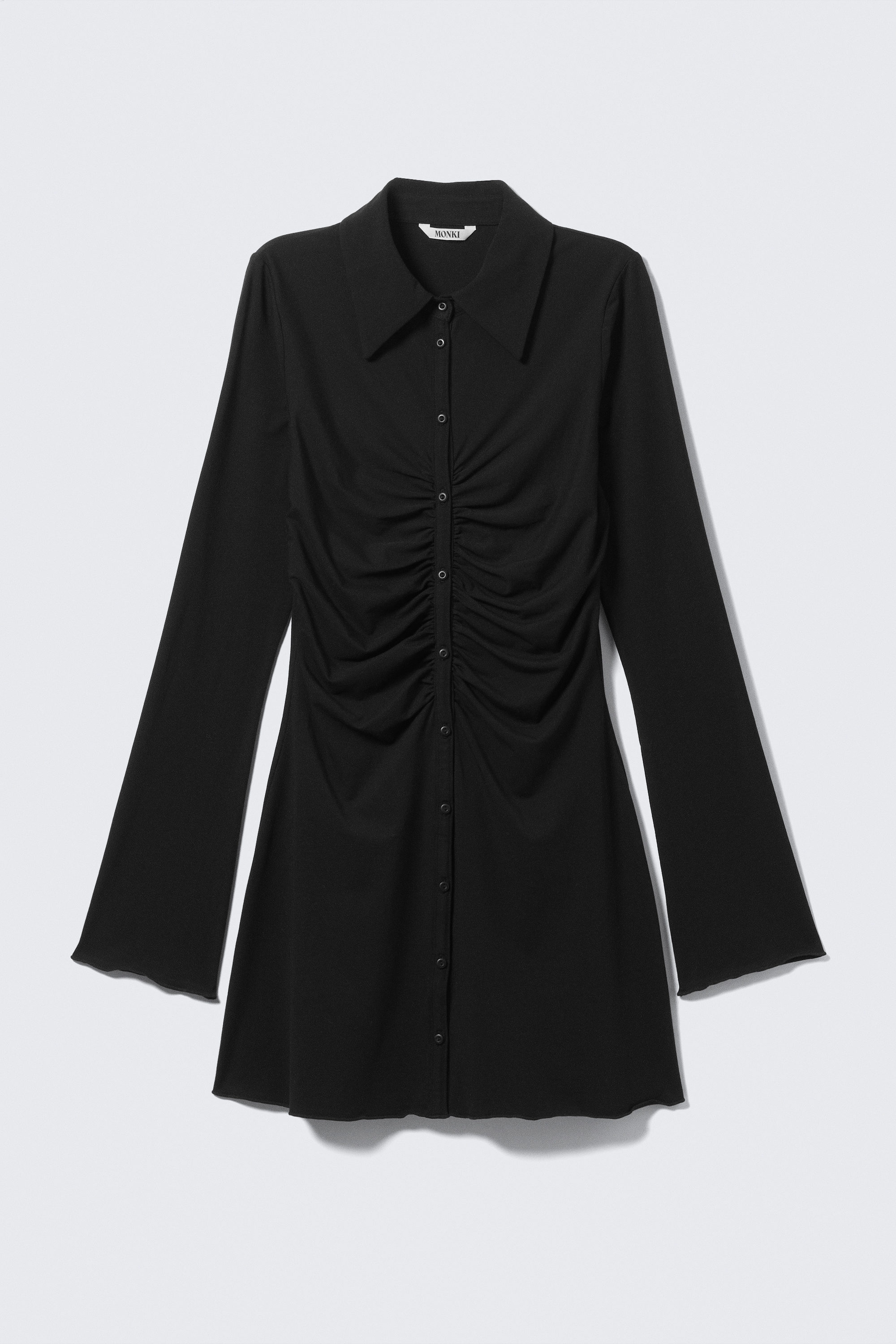 Schwarz - Langarmkleid - 3