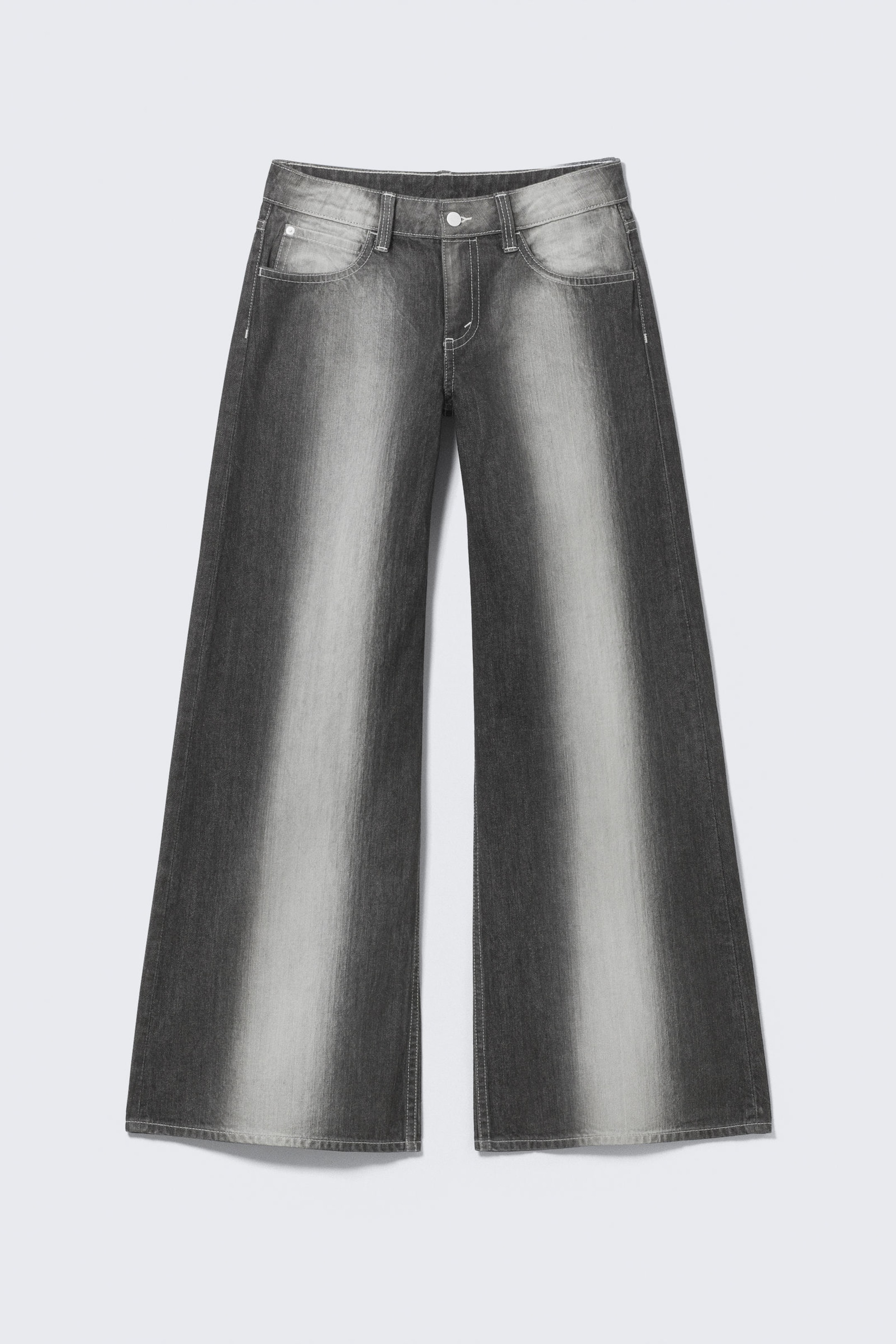 Dark Grey - Poser Regular Waist Loose Wide Jeans - 4