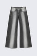 Dark Grey - Poser Regular Waist Loose Wide Jeans - 4