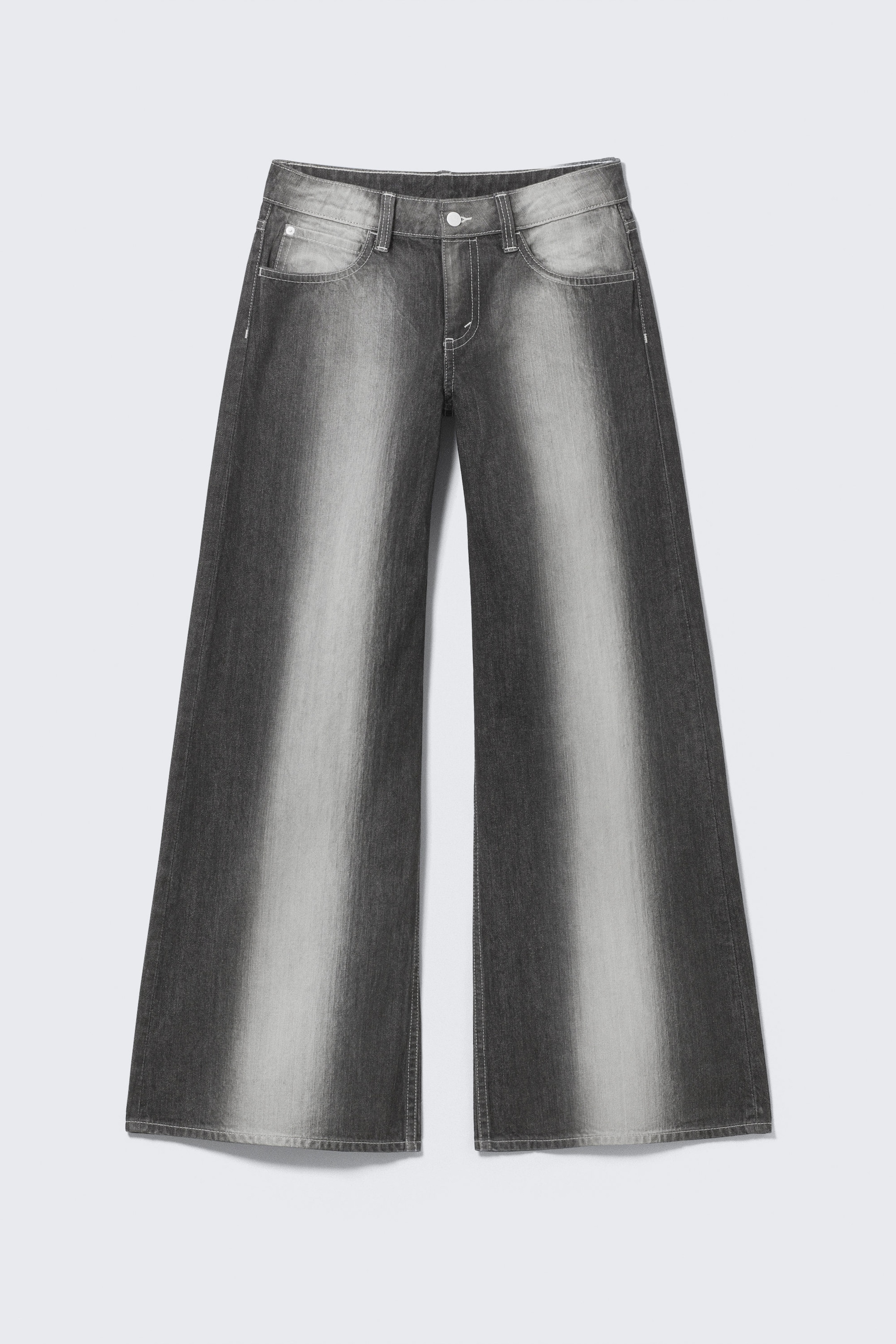 Mörkgrå - Poser Regular Waist Loose Wide Jeans - 1