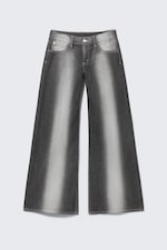 Dunkelgrau - Poser – Weite Jeans mit normaler Taille - 0