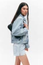 Pegasus Blue - Light Blue - Oversized Structured Denim Jacket - 3