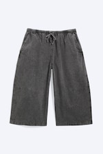 Dark Grey - Low Rise Loose Cropped Trousers - 0